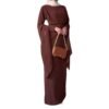 🌟 SereneFit Comfort Women Dresses – Light Brown Pullover Maxi with Mid Waist Elegance - Image 2