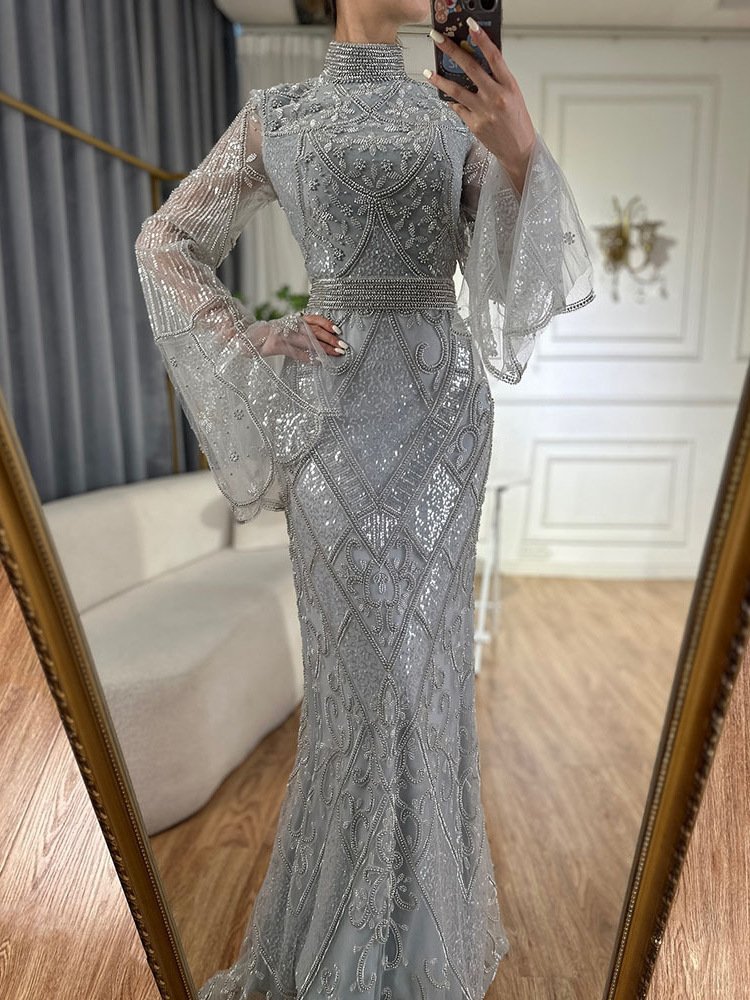 Glamorous Wedding Dress for Muslim Bride – Beaded Elegance for Unforgettable Moments 6 5
