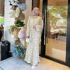 Radiant Dress Fashion – Floral Long Dress with Batwing Sleeves Two-piece Set - Image 5