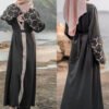 🖤 Essence Flow Abaya Open Style – Solid Black Four-Way Stretch Modestwear for Women - Image 9