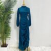 🔥 Radiant Charm Cotton Dress for Womens – Pencil Skirt Style with Trumpet Sleeves & Round Neck - Image 4