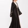 🖤 Essence Flow Abaya Open Style – Solid Black Four-Way Stretch Modestwear for Women - Image 8