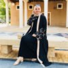 🖤 Essence Flow Abaya Open Style – Solid Black Four-Way Stretch Modestwear for Women - Image 2