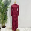 🔥 Radiant Charm Cotton Dress for Womens – Pencil Skirt Style with Trumpet Sleeves & Round Neck - Image 2