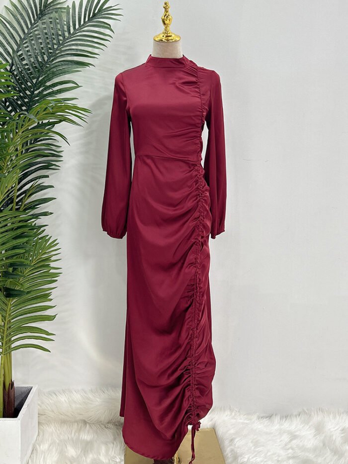 Alternative view of 🔥 Radiant Charm Cotton Dress for Womens – Pencil Skirt Style with Trumpet Sleeves & Round Neck