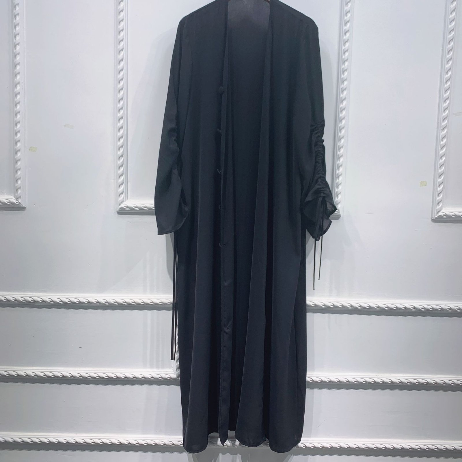 💎 Velvet Majesty Velvet Abaya – Elegant Trumpet Sleeve Swing Dress in Luxurious Shades - Black , 2XL