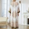 🌺 Ethereal Bloom Abaya Long – Floral Lace Modest Dress in Micro-Elastic Fabric - Image 2