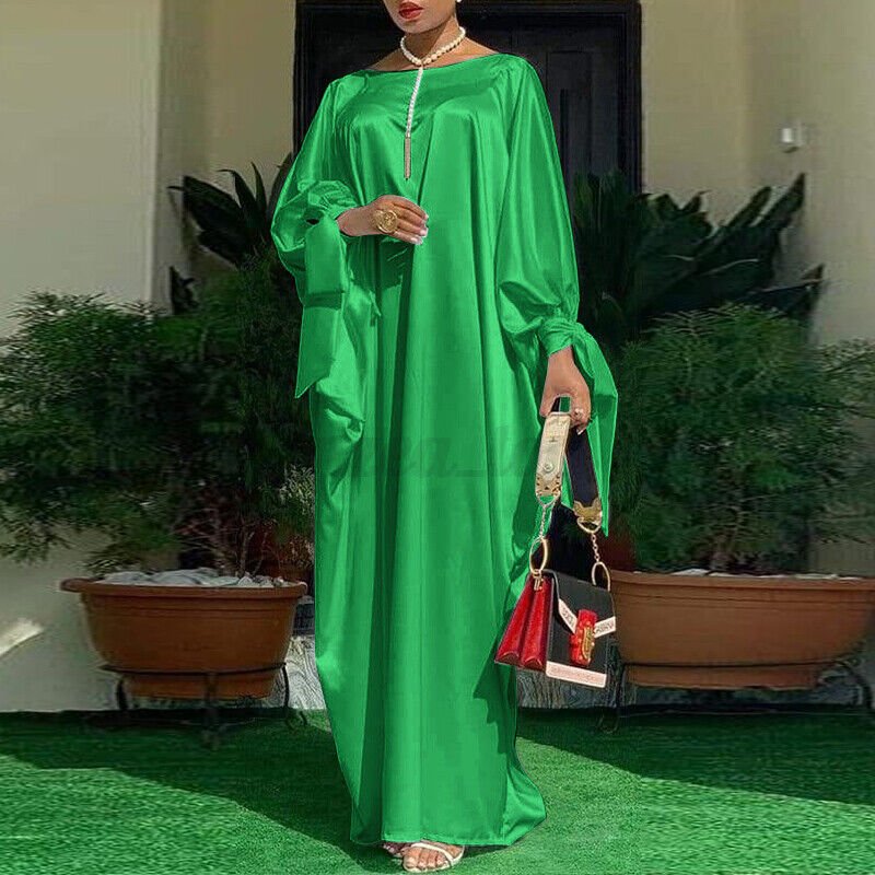 Gorgeous Long Dress with Sleeves – Effortless Modesty in Vibrant Colors - Green , 2XL