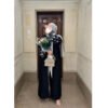🖤 stunning Open Black Abaya – Embroidered Batwing Sleeve with Hot Drilling Detail - Image 6