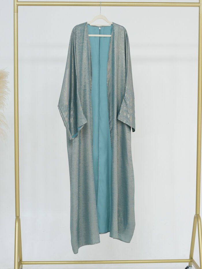 Alternative view of 🌞 BreezeFlow Summer Open Abaya – Lightweight Long Sleeve Modestwear in Vibrant Shades