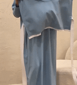Alternative view of Stunning Dress FA – Lace-Up Long Skirt in Elegant Solid Blue