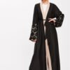 🖤 Essence Flow Abaya Open Style – Solid Black Four-Way Stretch Modestwear for Women - Image 7