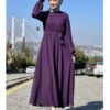 Glamorous Chiffon Dress – Flowing Umbrella Skirt with Lace-Up Detail - Image 3