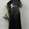 ✨ PowerGlow Satin Evening Dress – Stone Detail, Belted, Plus Size Available - Image 5