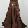 ✨ LuxeLine Full-Length Modest Gown – Premium Kobe Satin Elegance - Image 4