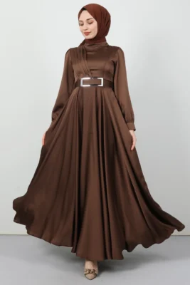 ✨ LuxeLine Full-Length Modest Gown – Premium Kobe Satin Elegance 32 2 2