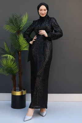 ✨ GlowLayer Abaya and Kaftan – Fully Lined Sequin Dress for Modest Events 70 2 9
