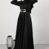 ✨ Radiance Long Sleeve Satin Dress – Modest Kobe Satin Elegance - Image 2
