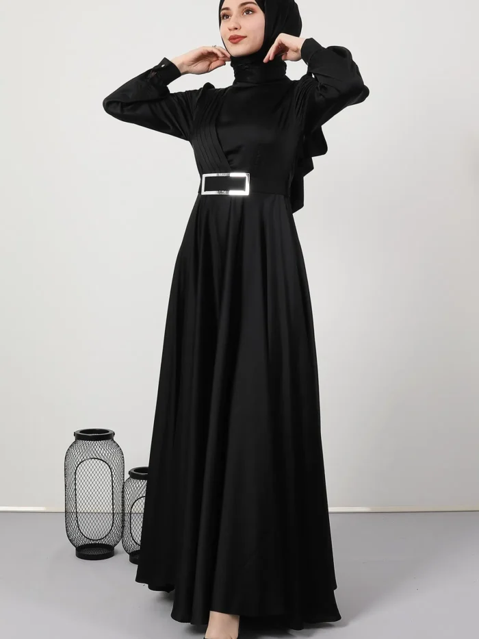 Alternative view of ✨ Radiance Long Sleeve Satin Dress – Modest Kobe Satin Elegance