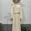 ✨ PowerForm Skirt Suit Two-piece Set – Embossed Lantern Sleeve Modestwear - Image 10