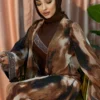 ✨ Opulent Flow layered abaya– Light, Breathable Modesty in Cotton-Chiffon Blend - Image 3
