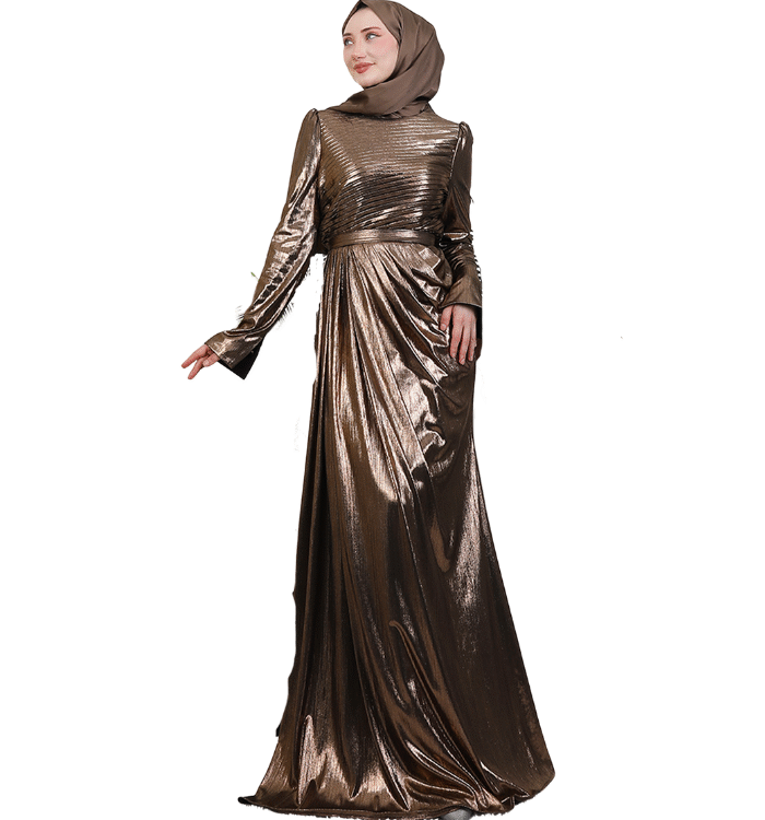 Alternative view of ✨ GraceFit black and gold abaya dress – Lined Buzy Fabric with Belt & Back Zipper