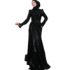 ✨ GraceFit black and gold abaya dress – Lined Buzy Fabric with Belt & Back Zipper - Image 4