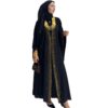 🖤✨ Golden Veil Black Abaya with Gold – Two or Three Layer Chiffon Elegance with Sash & Shaw - Image 5