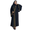 🖤✨ Golden Veil Black Abaya with Gold – Two or Three Layer Chiffon Elegance with Sash & Shaw - Image 4