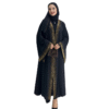 🖤✨ Golden Veil Black Abaya with Gold – Two or Three Layer Chiffon Elegance with Sash & Shaw - Image 3