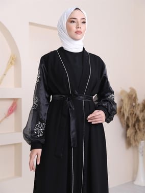 5 صيحات مذهلة للعباءات في دبي: دليل الأناقة المثالي 5 kollari inci tas detayli tesettur abaya 48fb 1