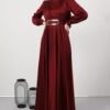 ✨ Radiance Long Sleeve Satin Dress – Modest Kobe Satin Elegance - Image 12