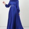 ✨ Radiance Long Sleeve Satin Dress – Modest Kobe Satin Elegance - Image 6