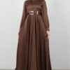 ✨ Radiance Long Sleeve Satin Dress – Modest Kobe Satin Elegance - Image 7