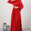 ✨ Radiance Long Sleeve Satin Dress – Modest Kobe Satin Elegance - Image 11