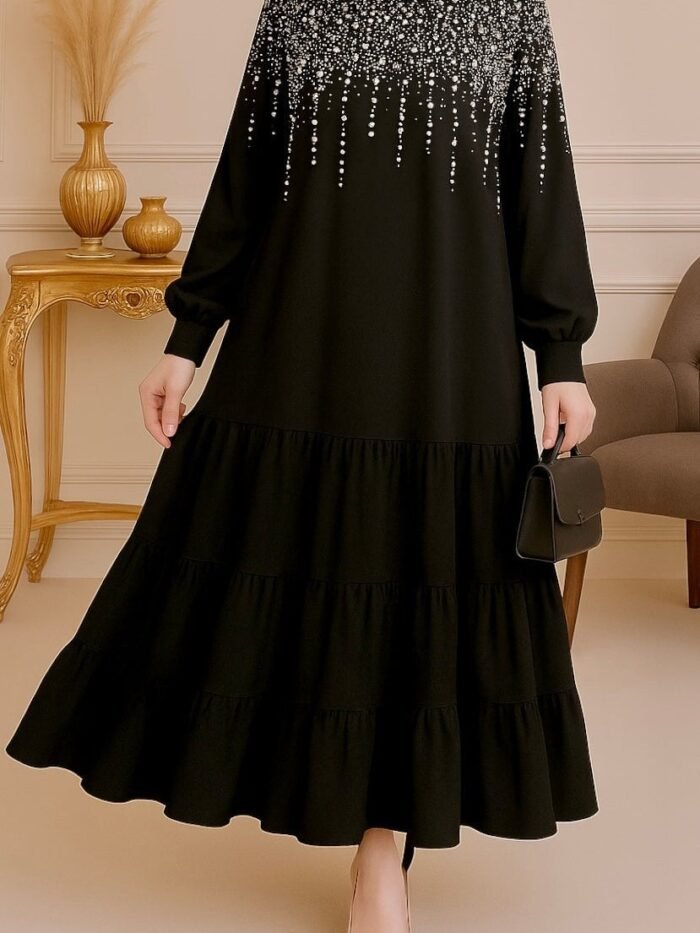 Alternative view of Graceful Stone Shoulder Tulle Dress – Turkish Party Dresses Online