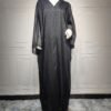 pure cotton abaya,Fashion Dress Black  Two-piece Set - Image 6