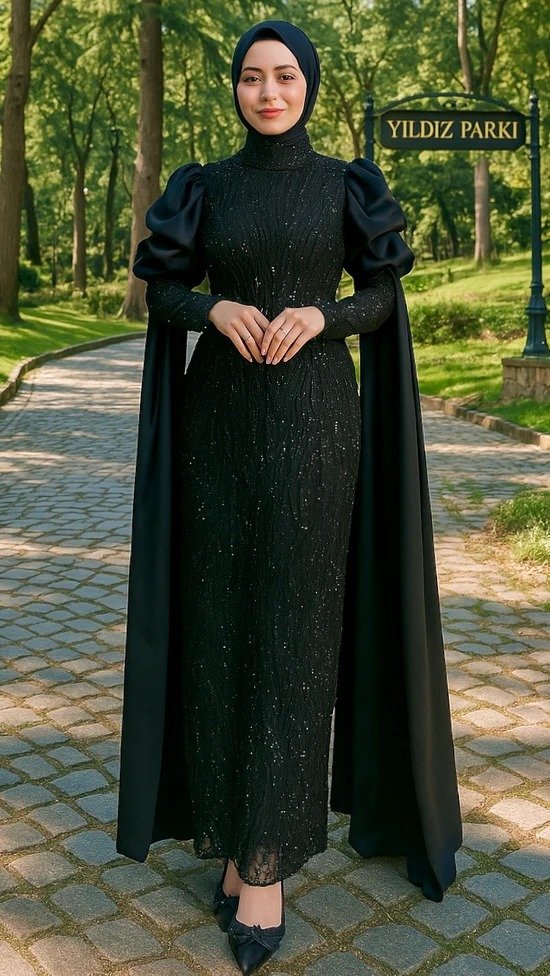 Stunning Dressed as a Bride Islamic Dream Gown. Cape Sleeve Design 3 Stunning Dressed as a Bride Islamic Dream Gown. Cape Sleeve Design - Image 3