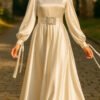 Turkish Evening Dress – Satin with Lace & Belt - Image 4