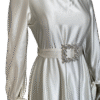 Turkish Evening Dress – Satin with Lace & Belt - Image 5