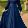 Rose Embroidered Satin Dress – Turkish Party Dresses - Image 4