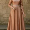 Stone Neck Satin Dress – Turkish Evening Dresses UK 7 Stone Neck Satin Dress – Turkish Evening Dresses UK - Image 4