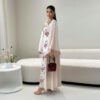 abaya for summer season,Embroidered Long Dress - Image 4