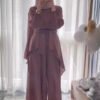 Irregular Hem Top Wide Leg Pants Suit Women - Image 5