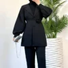 Turkish Party Dresses UK – Rose Belt Blazer & Trouser Set - Image 8