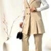 Stunning Trouser Suit for Women ,Shirt Suit with Side Slits and Stones - Image 6
