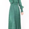 Luxurious Traditional Turkish Dress – Front Button Detailed Gathered Sleeve Evening Dress - Image 6