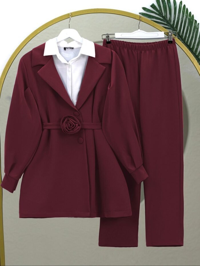 Alternative view of Turkish Party Dresses UK – Rose Belt Blazer & Trouser Set