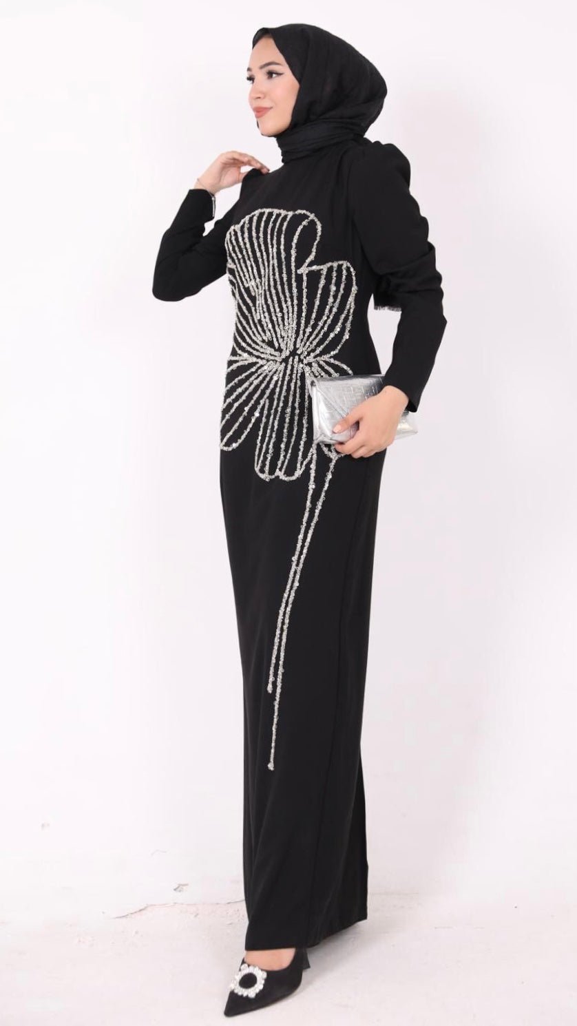 Leaf Pattern Pencil Dress – Turkish Evening Dresses Online Shopping 6 Leaf Pattern Pencil Dress – Turkish Evening Dresses Online Shopping - Image 6