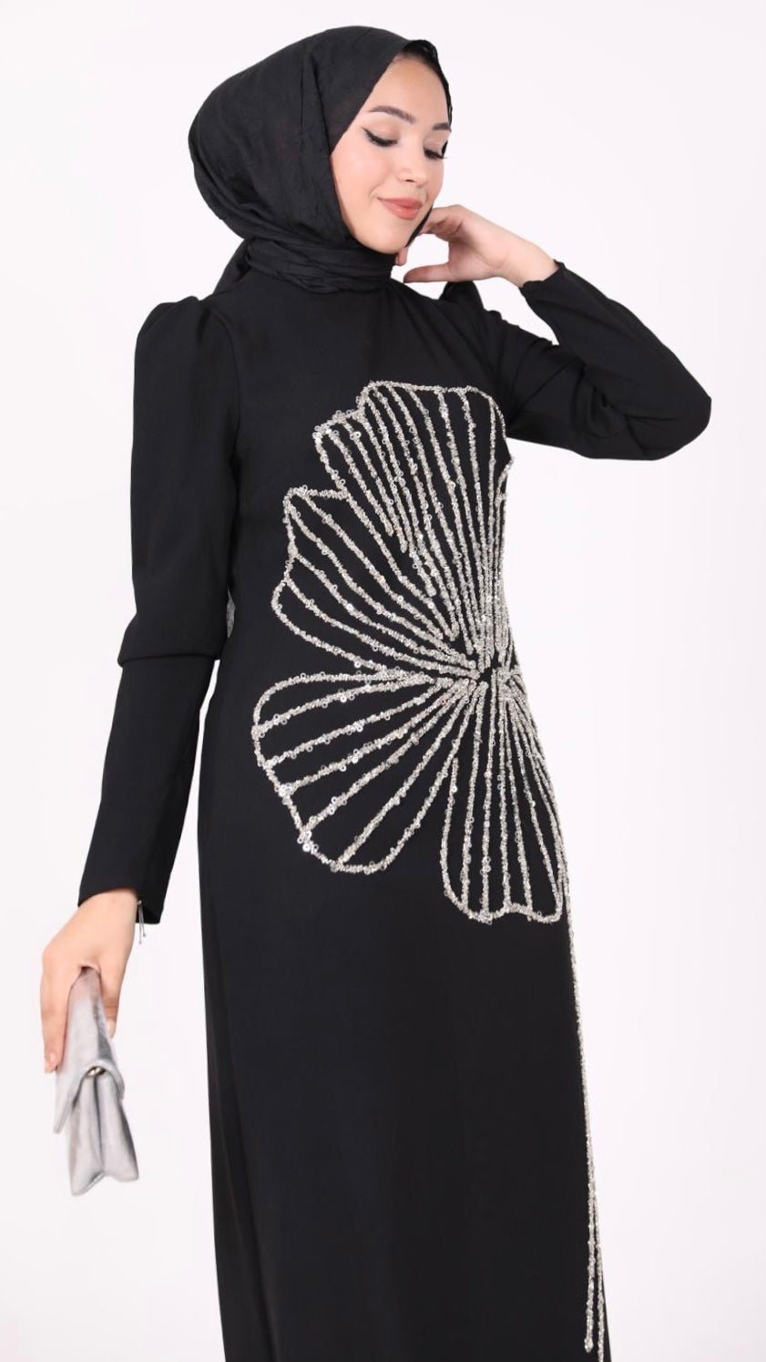 Leaf Pattern Pencil Dress – Turkish Evening Dresses Online Shopping 4 Leaf Pattern Pencil Dress – Turkish Evening Dresses Online Shopping - Image 4
